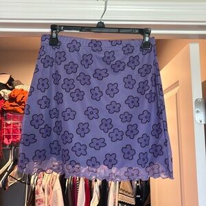 SHEIN purple flower mini skirt